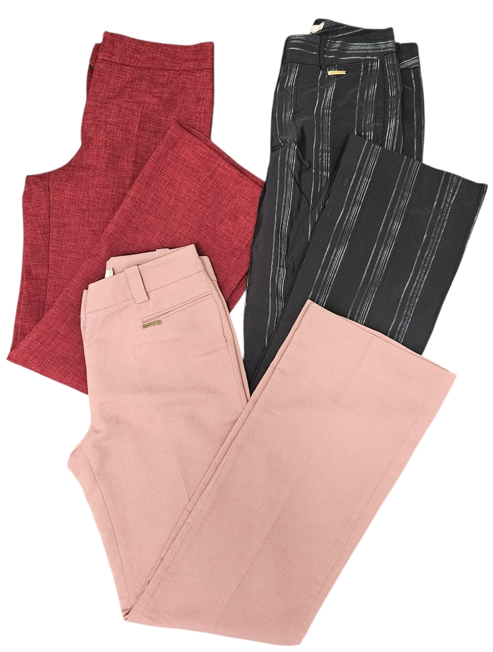 Bundle Michelle Belau Burgundy Pink Black Dress Pants Wide Leg Palazzo Trouser 2